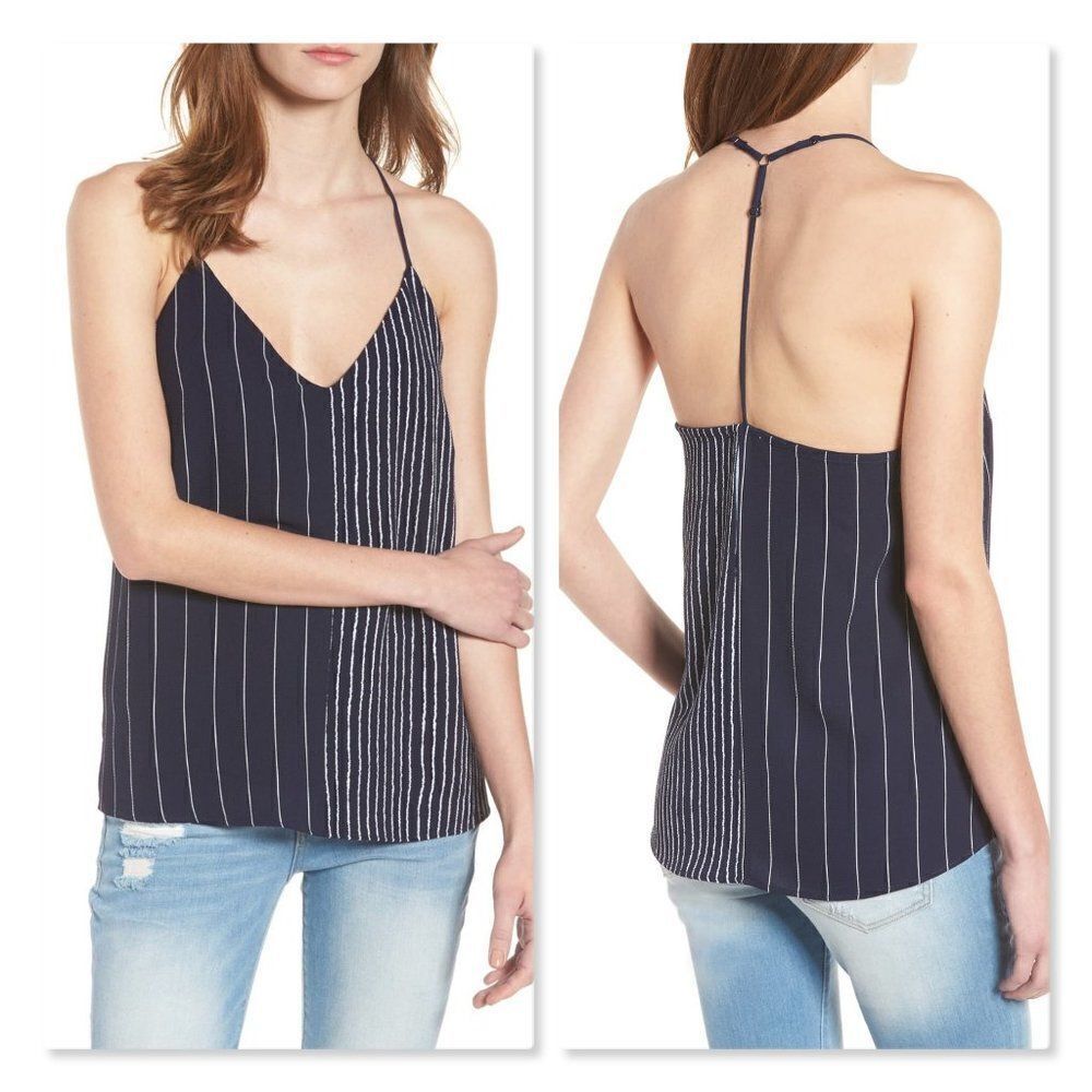 Socialite Mix Stripe Camisole sz Small in Navy